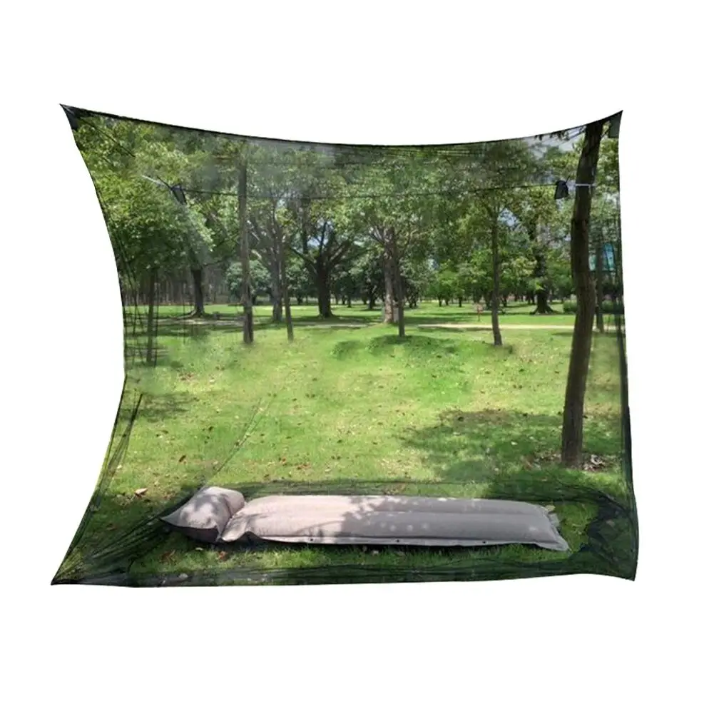 

Портативная москитная сетка для кемпинга с четырьмя углами, улучшенная одноместная Складная москитная сетка черного цвета для путешествий...