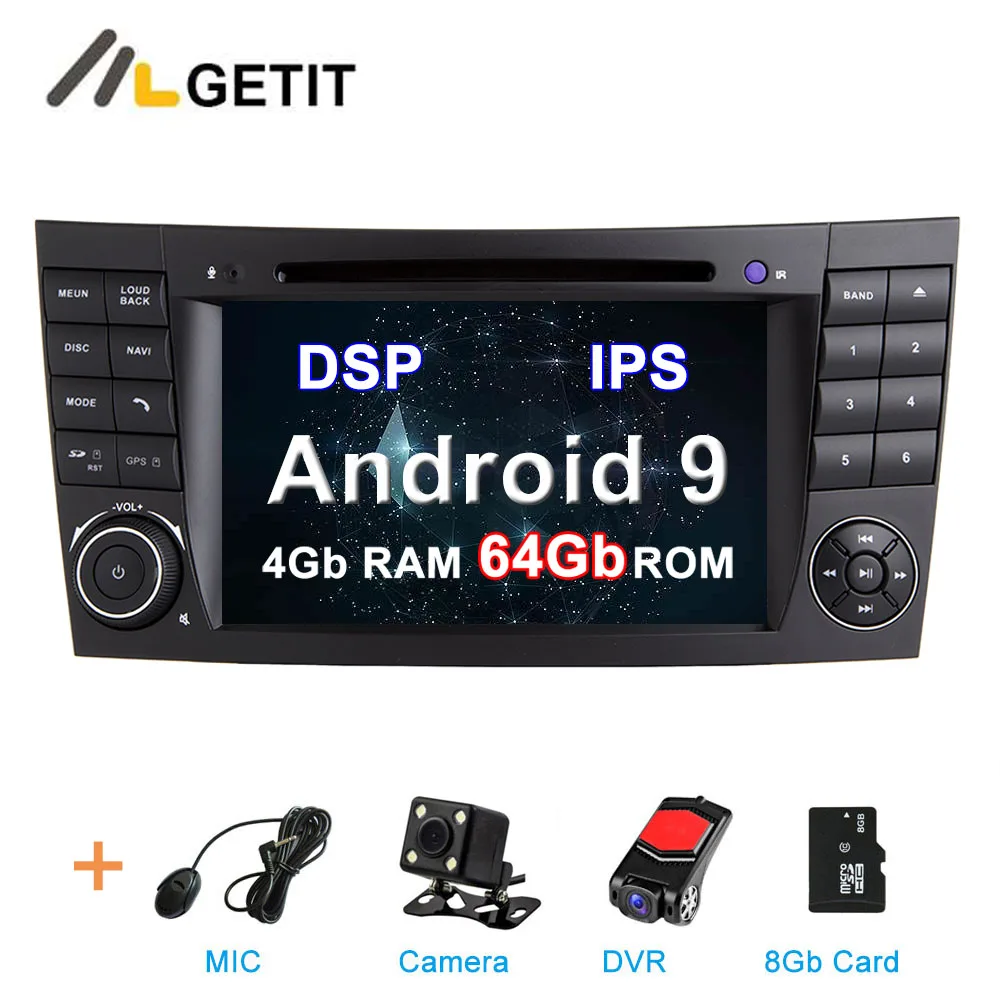 4G CAM DVR SD-DSP DSP ips 64G Автомобильный DVD стерео Мультимедиа Радио Android 10 для Mercedes Benz e-класс W211 E200 E220 E300 E350 E240 E270 E280 W219 - Цвет: 4G CAM DVR SD-DSP