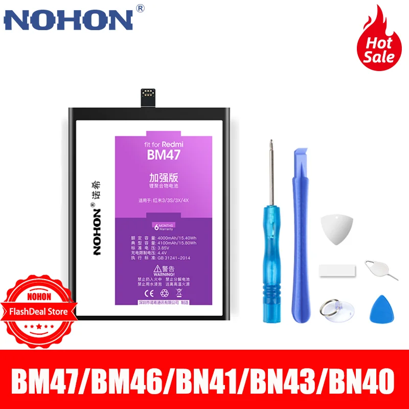 Аккумулятор NOHON для Xiaomi Redmi 3 3S 4X 3X 4 Pro Note 4X|Аккумуляторы мобильных телефонов| |