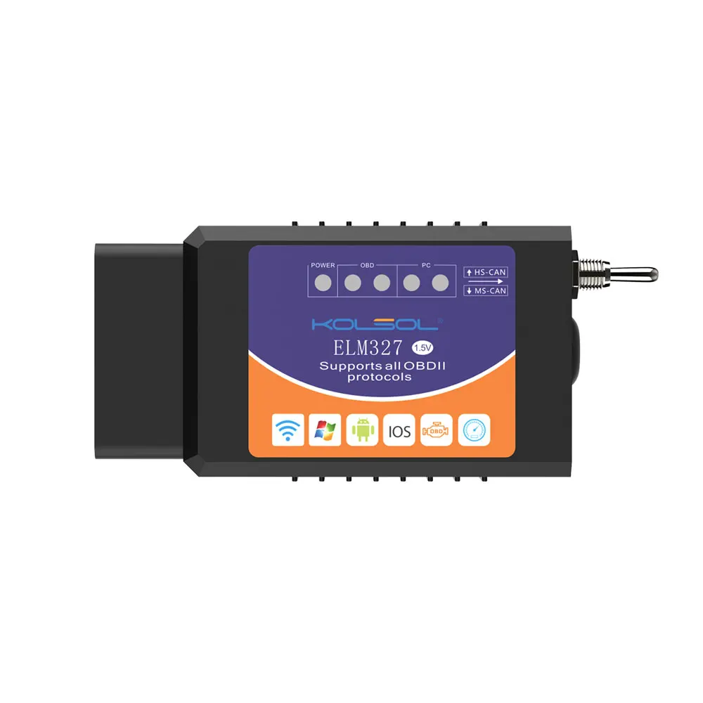 KOLSOL ELM327 Wi-Fi OBD2 сканер V1.5 ELM327 с переключателем Автомобильный сканер для Ford CH340+ 25K80 чип HS-CAN/MS-CAN