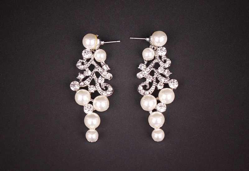 Женский Свадебный комплект из колье и серёг золотого цвета с искусственным