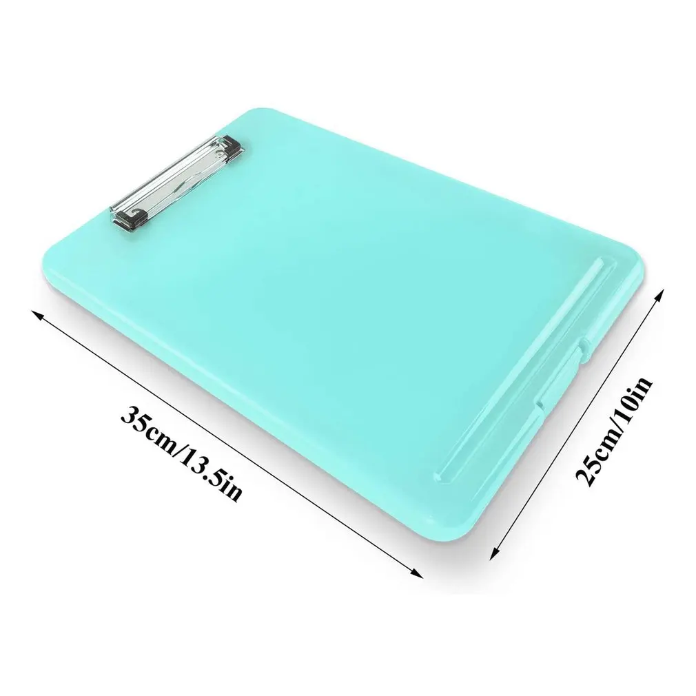 

Multifunctional PP File Box A4 Writing Board With Pen Slot Clips Clipboards Clamp Portable File Storage Box File Box Openable
