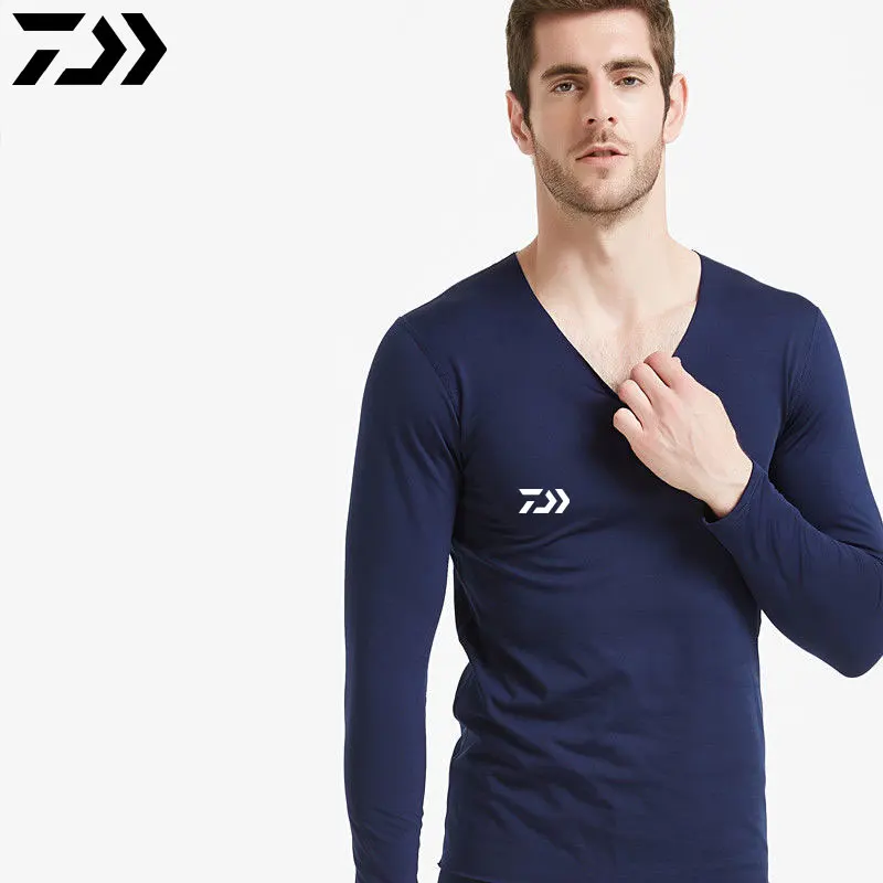 

Daiwa Winter Fishing Shirt Men's Seamless Thermal Underwear Winter Plus Velvet Fishing Wear Long Sleeve Fishing Suit or Clothes