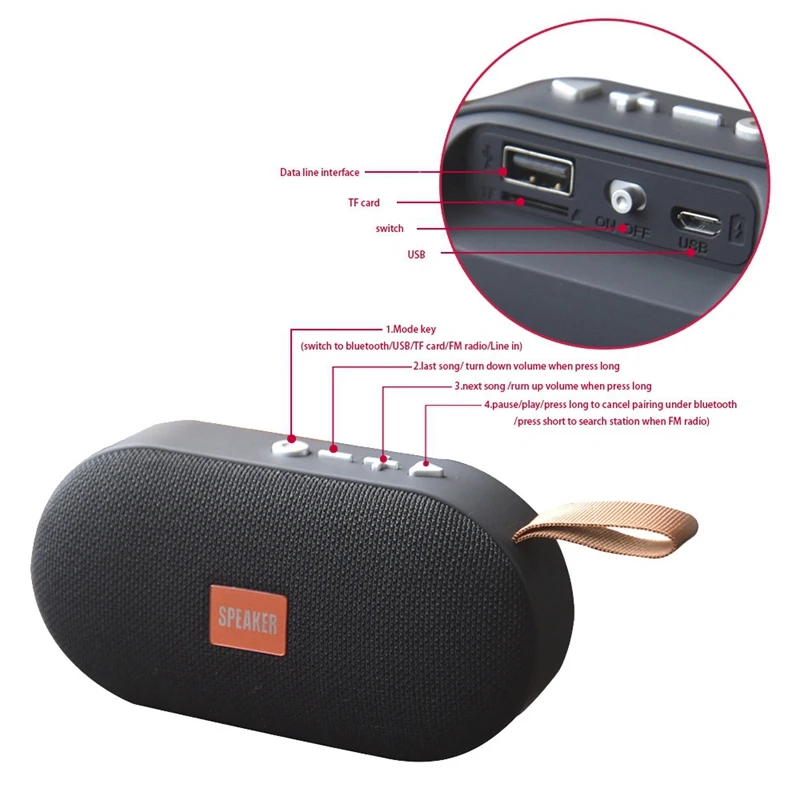 AABB-T7 Портативный Открытый Беспроводной Bluetooth 4,2 Tf динамик для смартфона ноутбука Hd аудио сабвуфер беспроводной динамик s