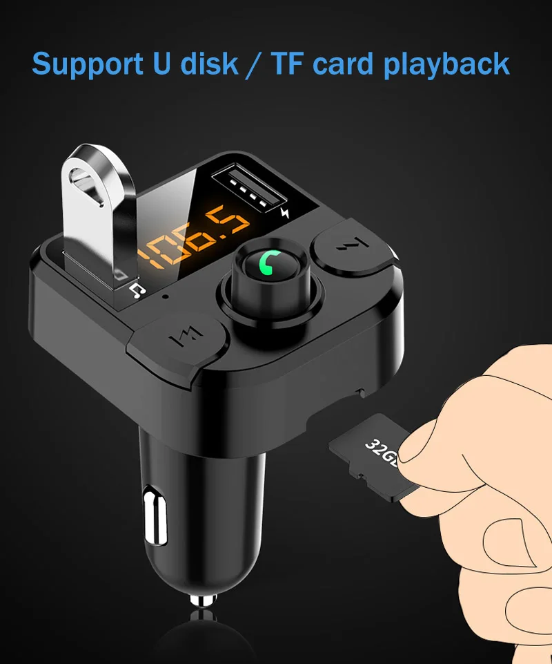 Fm передатчик JaJaBor fm модулятор Bluetooth автомобильный комплект MP3 музыкальный плеер 5 0