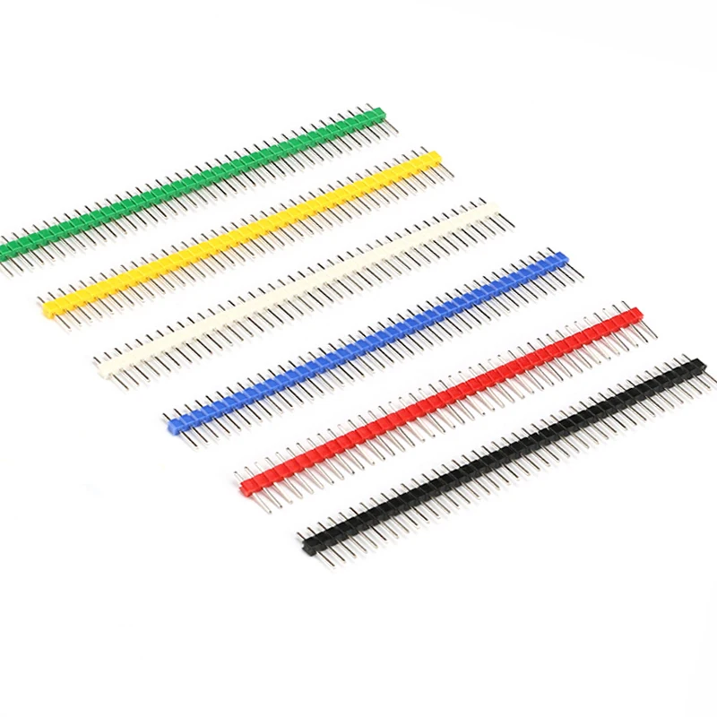 

10PCS/Lot Single Row 1x40 pin Connector Male 2.54mm Pin Pitch Connectors Header Strip For PCB Board Strip For Arduino