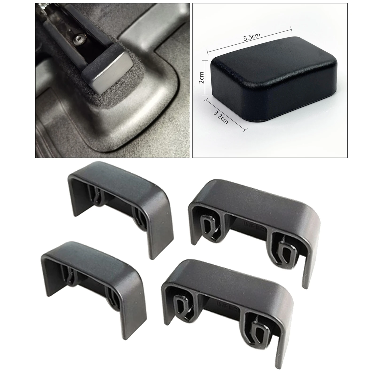 

4-Pack Rear Seat Slide Rails Interior Functional Modification Vehicle Soft Plastic Plugs Accessories for Tesla Model Y