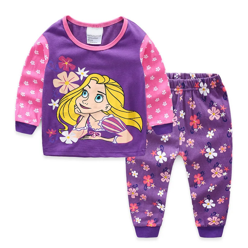 P8063 pyjamas kids Г. Пижама с единорогом, косулой нокной, ночная рубашка для девочек рождественские пижамы, De Animales, пижамы, детский пижамный комплект, одежда с вышивкой - Цвет: P8063 pyjamas kids
