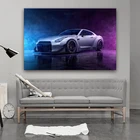Картины на холсте серый Nissan GTR суперкар плакаты на стену картины для декора гостиной