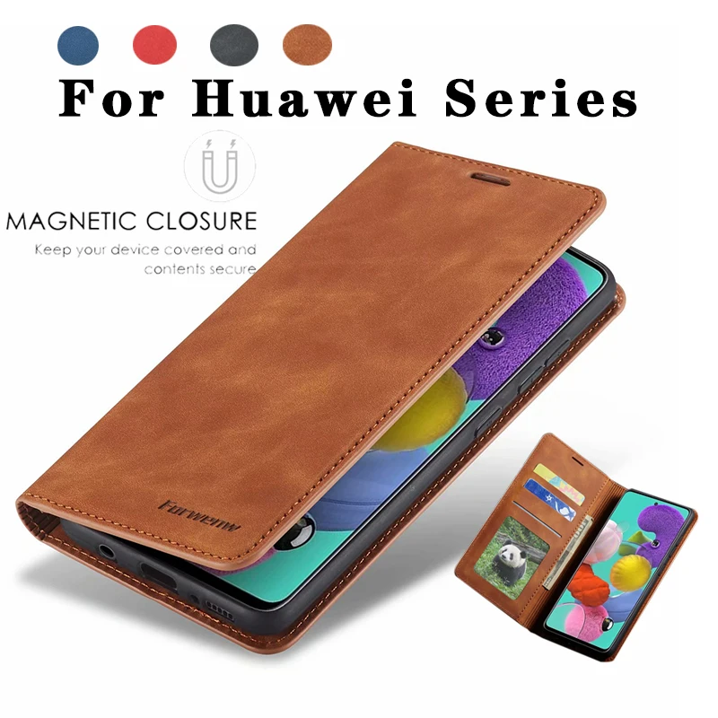 Роскошный кожаный флип чехол для Huawei P Smart 2020 P20 P30 P40 Mate20 Mate30 Lite Pro кошелек защитный