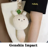 klee backpack pendant game genshin impact cosplay plush doll anime accessories dodoco cartoon keychain kids toy xmas gift carrot
