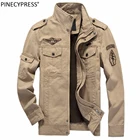 Хлопковая мужская летная куртка размеров от M до 6XL, Азиатский Размер, модные солдатские пилотные бомберы ВВС, авиаторы, военные мужские куртки хаки