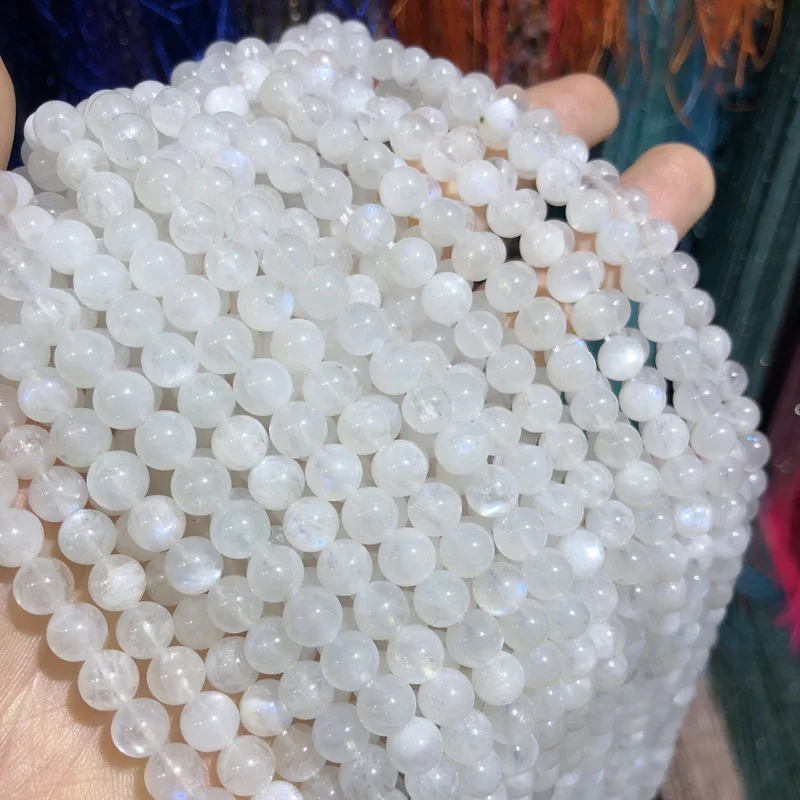 

Natural Stone Beads Blue Moon Stone Fit Jewelry Making DIY Necklace Bracelet Accessories Size 4/5/6/7/8/10mm