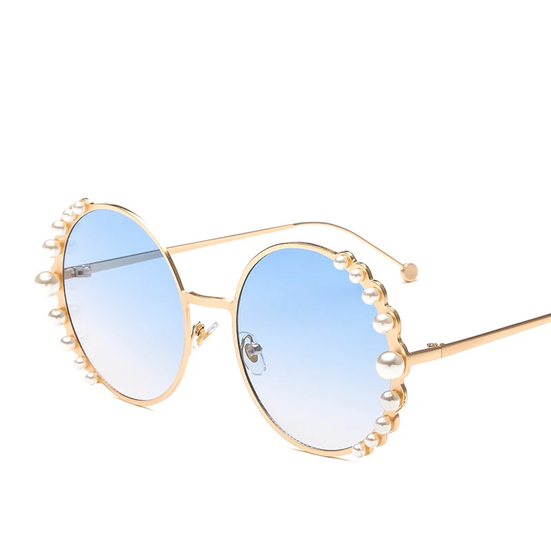 

Sunglasses Women Luxury Pearl Sunglasses Vintage Round Sun glasses Shades for Women Gold Metal oculos UV400 trending products