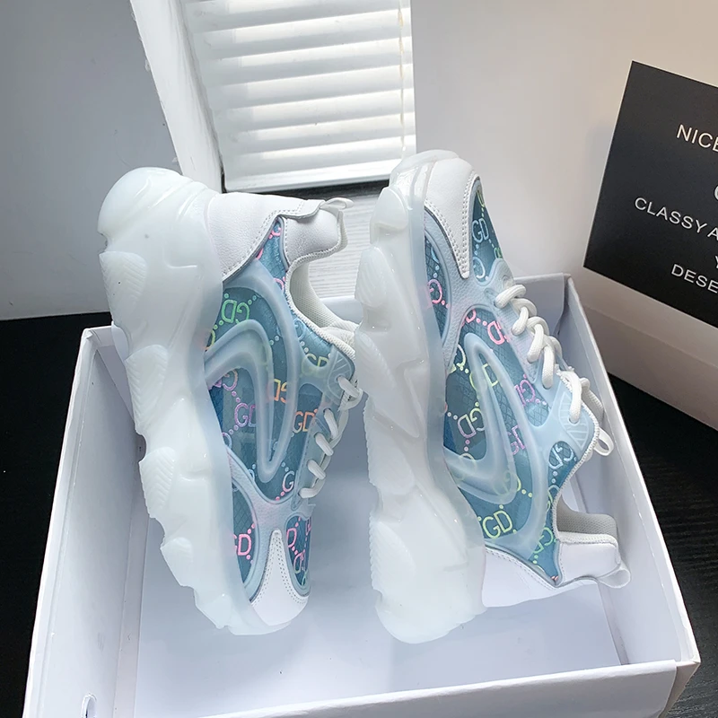 Женские кроссовки с вулканизированной подошвой на массивной платформе | Обувь