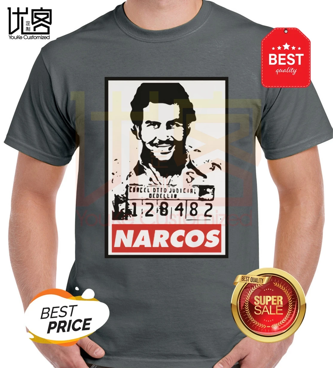 Король кока-колы Пабло Эскобара нарков Для Мужчин's футболка в стиле хип-хоп