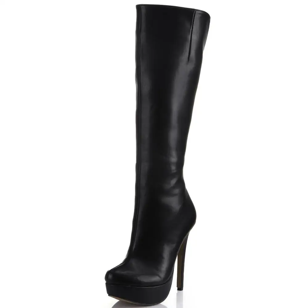 Пикантные женские вечерние туфли на высоком Высокая платформа Женские сапоги до