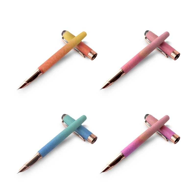 

Matte Fountain Pen Gradient Color Design Piston-Filled Removable Ink Absorber Ink Sac Available EF Nib for Kids Students