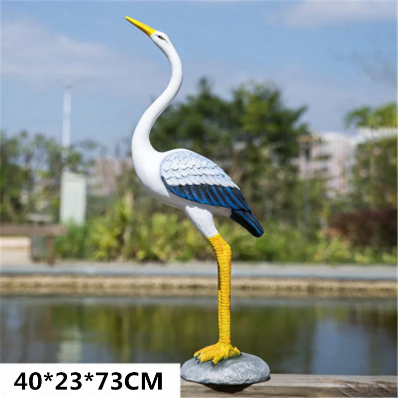 

Outdoor Simulation Crane Crane Egret Decor Garden Rockery Courtyard Garden Landscape Pool Glass Steel Sculpture Decor M4109