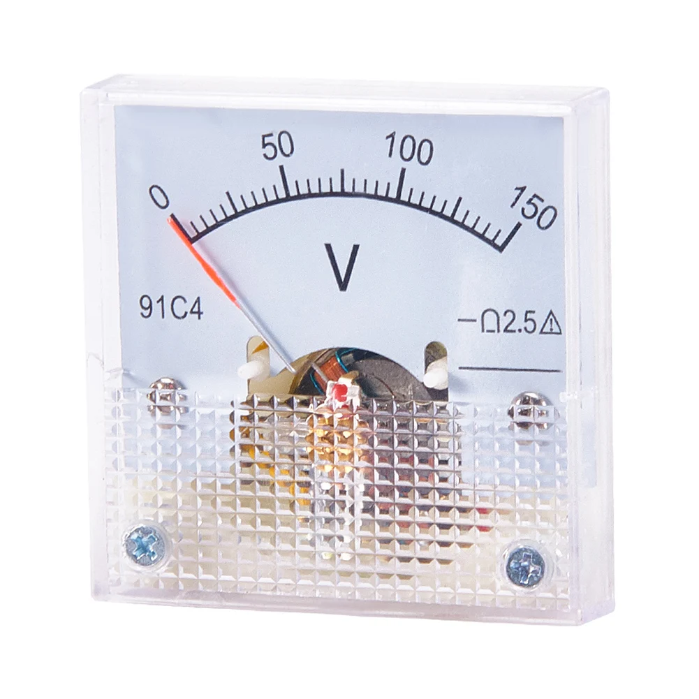 

91C4-V DC voltmeter 10V 15V 20V 3V 5V 100V pointer meter installation tester Accuracy 5 Analog Panel Volt Voltage Meter