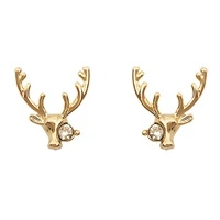 classical silver antlers small earrings female senior temperament simple style earrings christmas gift earrings