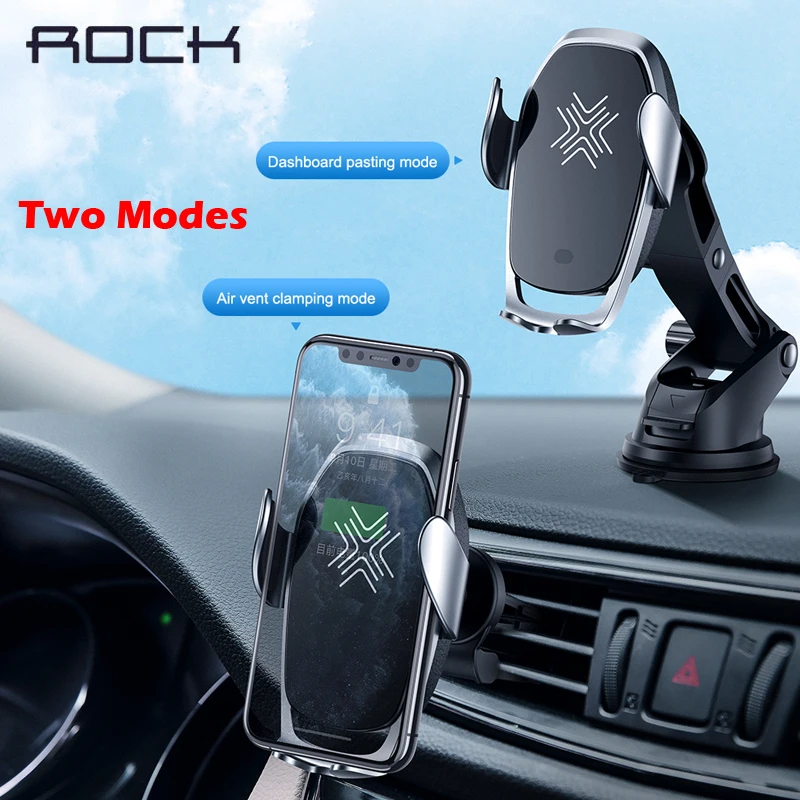 

ROCK Intelligent Infrared Sensor Qi Car Charger Fast Wireless Car Holder for iPhone XS XR 11 Pro Max for Samsung S10 S9 Plus