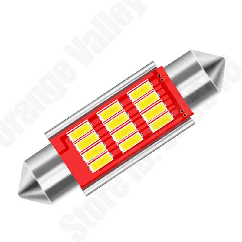 100 шт. 31 36 39 41 мм 10 светодиодный 12 SMD 4014 автомобильные C5W купольные Лампы Canbus лампы