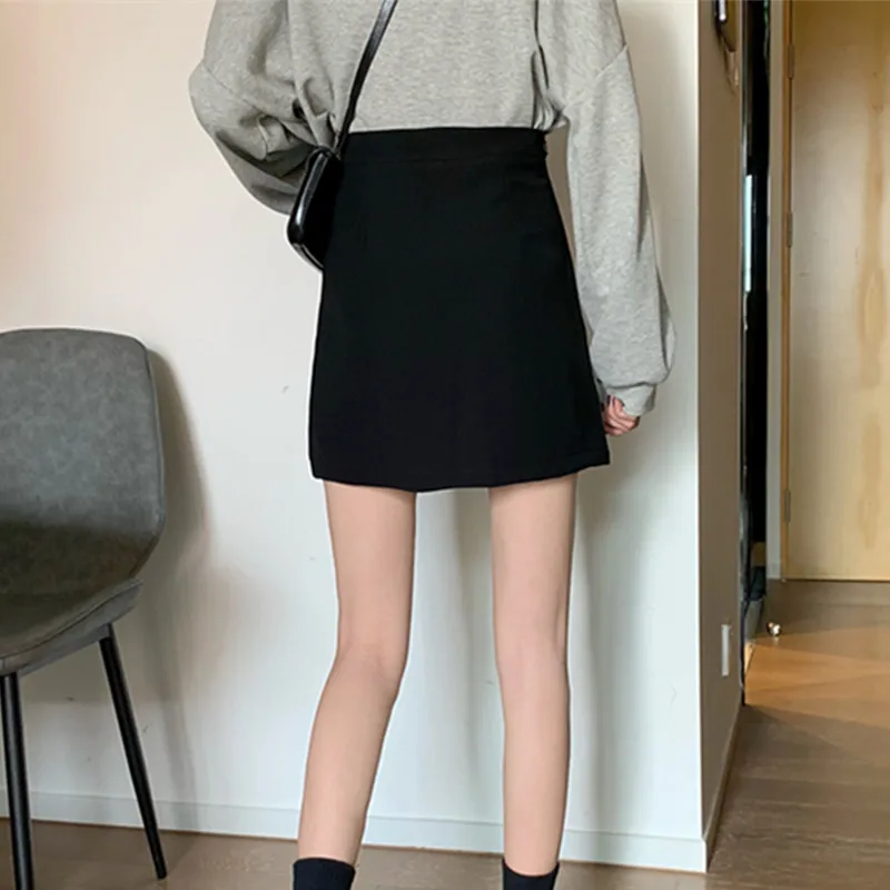 

KUSAHIKI Zipper Split Irregular Skirts Korean High Waist Elegant Women Skirt Causal 2021 Spring New Faldas Mujer Moda 6F096