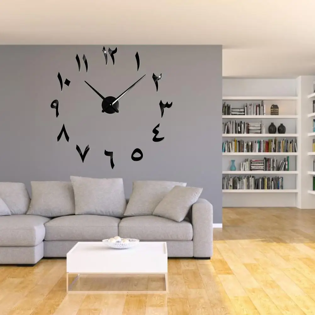 Большой DIY настенные Стикеры современный 3D часы с цифрами s отличный подарок для