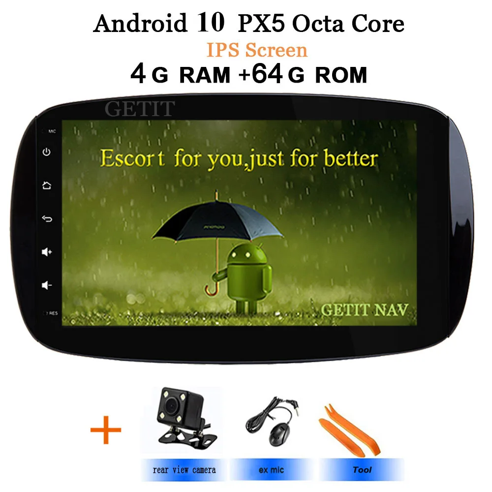 IPS-PX5-Rear Camera " Android 10 автомобильная стереосистема радио многопользовательский для Benz Smart Fortwo радио Wi-Fi BT автомагнитолы gps навигации - Цвет: IPS-PX5-Rear Camera