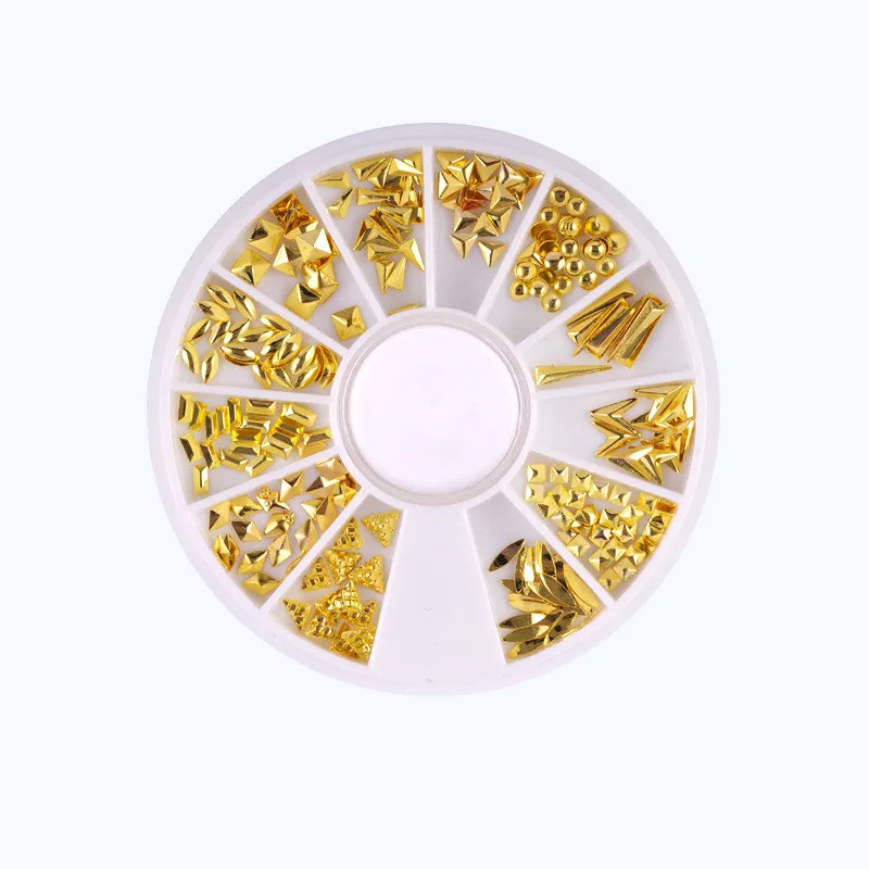 MiFanXi Metal Rivet Ornament Nail Studs 3D Nail Art Decoration Circle Mini Triangular Circle Rice Grains Manicure Nail Art