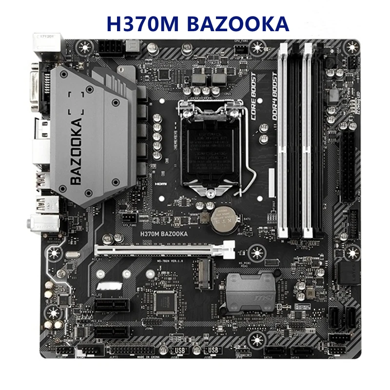 Для бывших в употреблении материнских плат MSI H370M BAZOOKA LGA 1151 DDR4 64GB Intel H370 i5-8400 c PCI-E 3 0