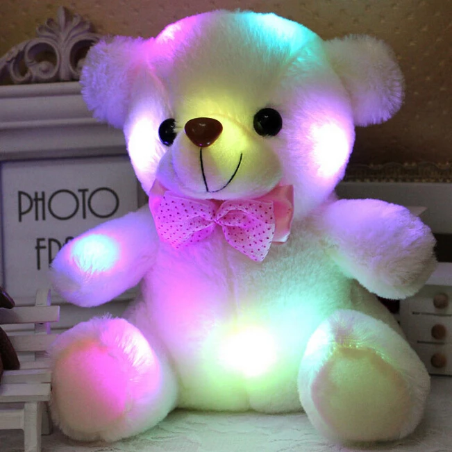 20cm Colorful Glowing Luminous Plush Baby Toys Lighting Stuffed Bear Teddy Lovely Gifts for Kids |