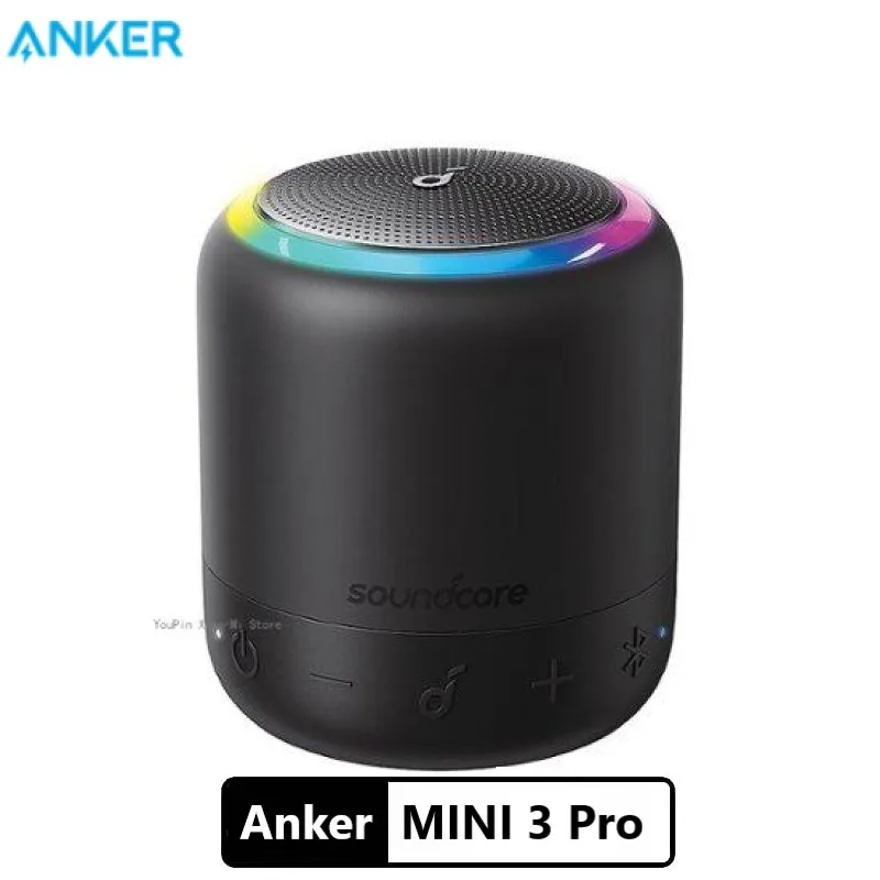 

Bluetooth-динамик Anker Soundcore Mini 3 Pro, технология BassUp и PartyCast, USB-C, Водонепроницаемый IPX7 и настраиваемый EQ A3127