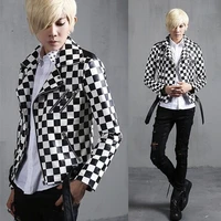 foreign trade autumn leather men trend handsome personality fashion korean slim jacket jacket