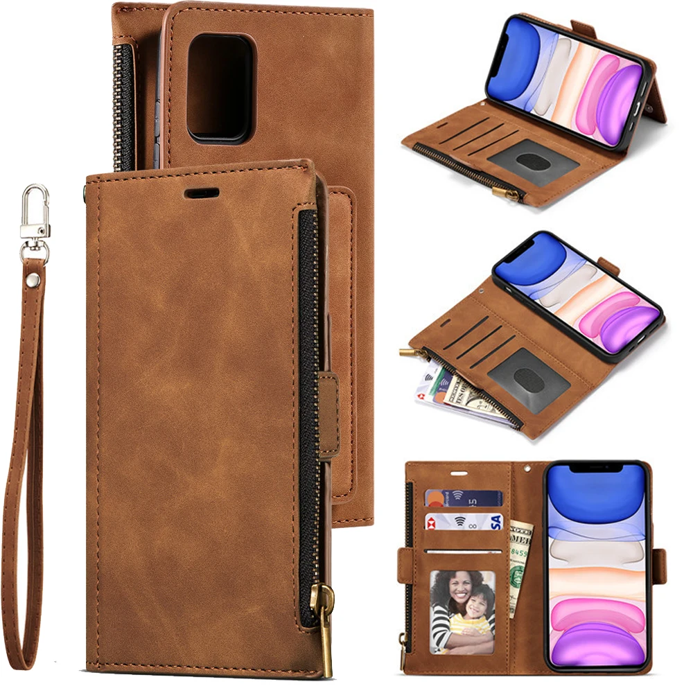

For Samsung S20 Ultra Flip Case Leather Zipper Wallet Magnetic Back Funda Samsung Galaxy S20 S10 Plus Case S10E S 9 8 Cover