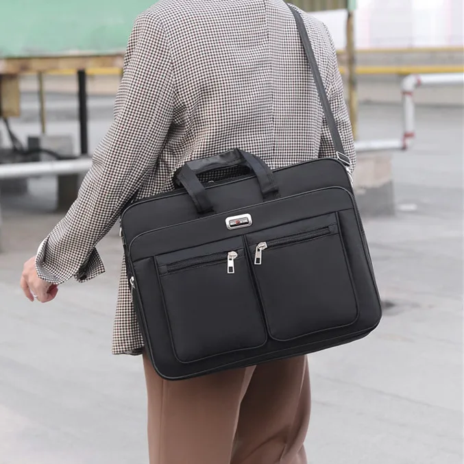briefcases travel necessary laptop portable a4 document computer storage handbag notebook organizer shoulder zip bag accessories free global shipping