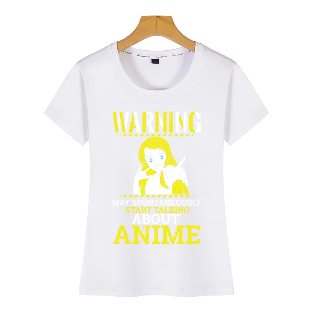Топы футболки для женщин забавные аниме предупреждающие японские мультфильмы