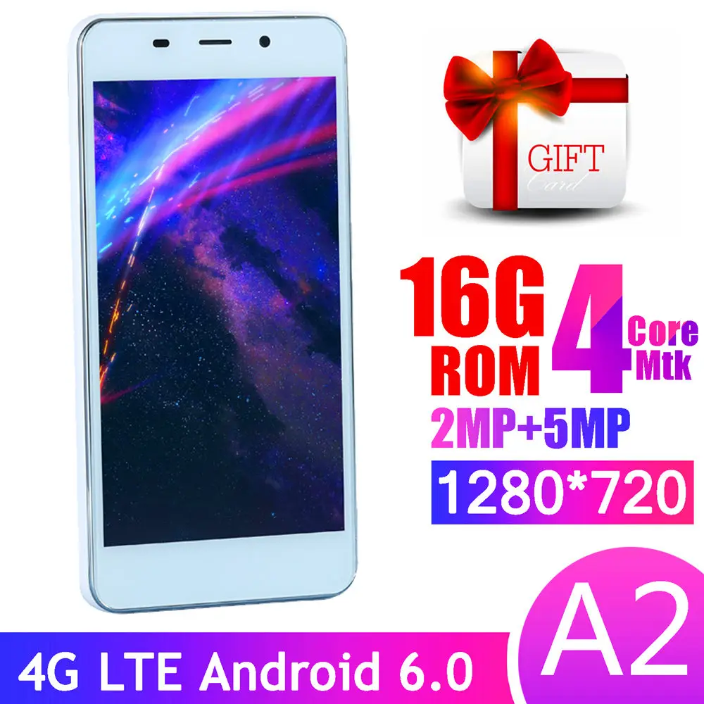 A2 4G LTE смартфоны 2G RAM 16G ROM android 6 0 MTK6737 четырехъядерный 5 дюйма мобильные телефоны
