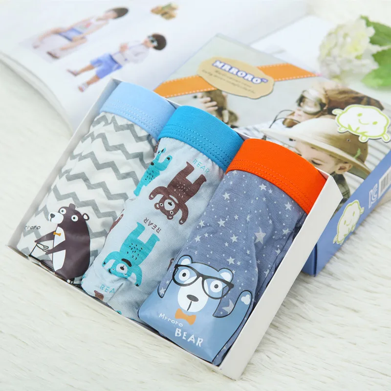 3 шт./лот Новое поступление детские мягкие хлопковые трусы боксеры для мальчиков