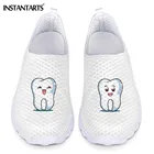 Женские кроссовки INSTANTARTS, из дышащей сетки, без застежек, с рисунком зубов, летние, пляжные, лоферы