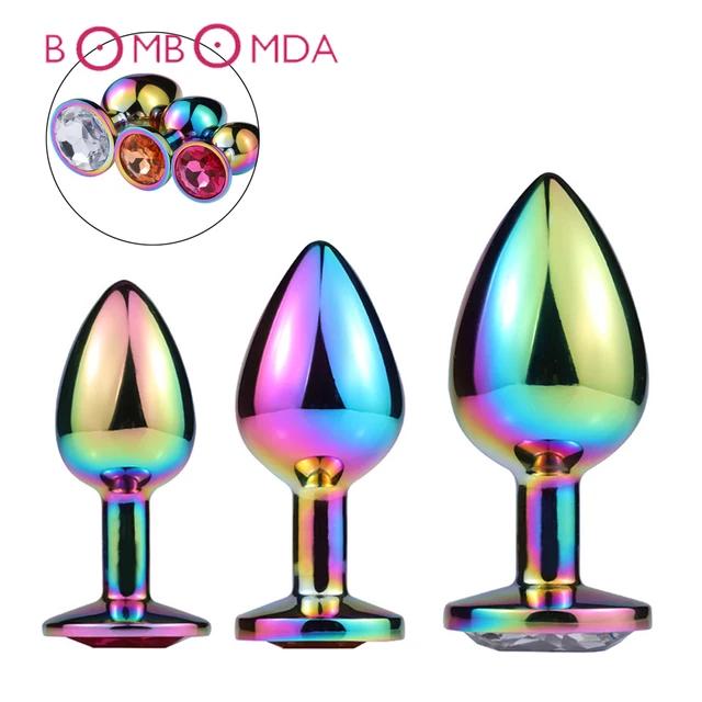 Stainless Steel Metal Anal Plug With Crystal Diamond Jewelry Smooth Butt Plug Anal Bead Anus Dildo Adults Sex Toys for Men Women 1