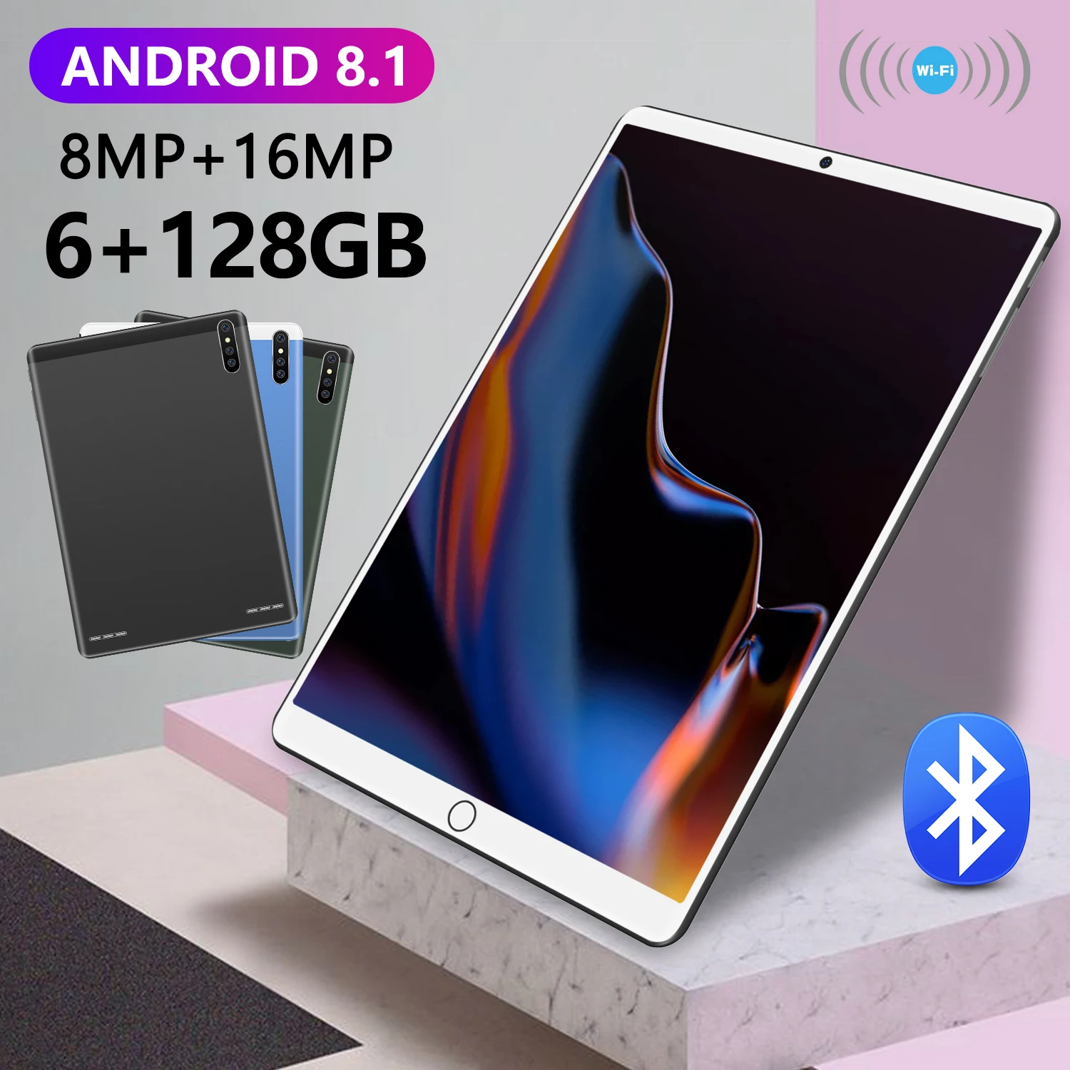 2021 Новый изогнутый IPS HD экран 10 1 ''Android 8 планшетный ПК 6 + 128G Телефонный звонок