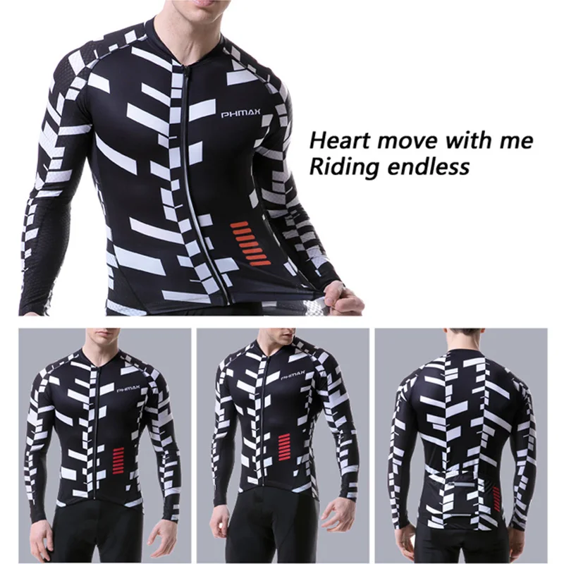 PHMAX Мужская велосипедная майка с длинным рукавом дышащая одежда быстросохнущая