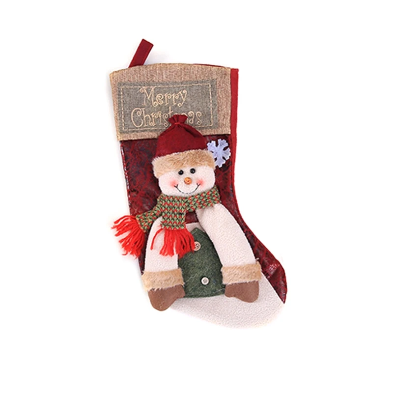 Санта Клаус Снеговик Рождественские носки Рождественский подарок сумка для