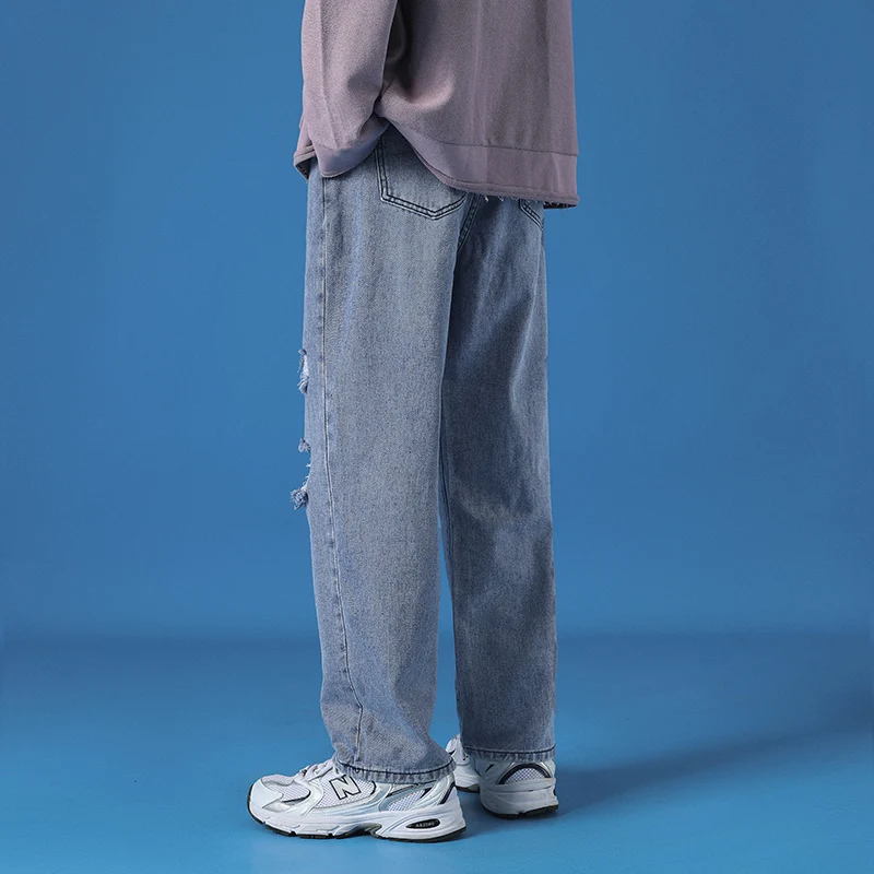Джинсы с прорехами штаны для мужчин 2021 Новая мода на каждый день в японском ретро