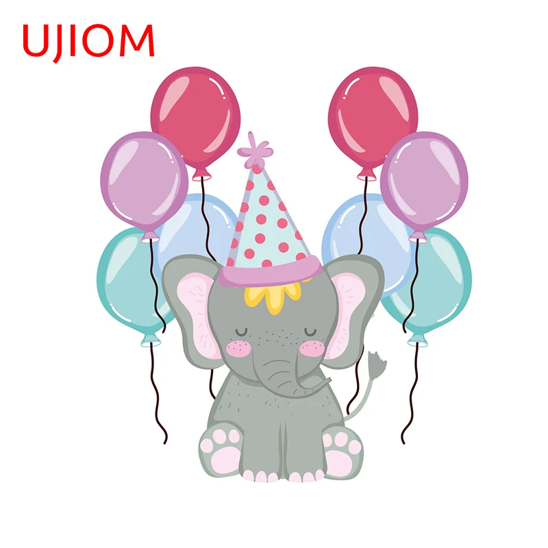 UJIOM милый маленький слон персонализированные настенные украшения наклейки для