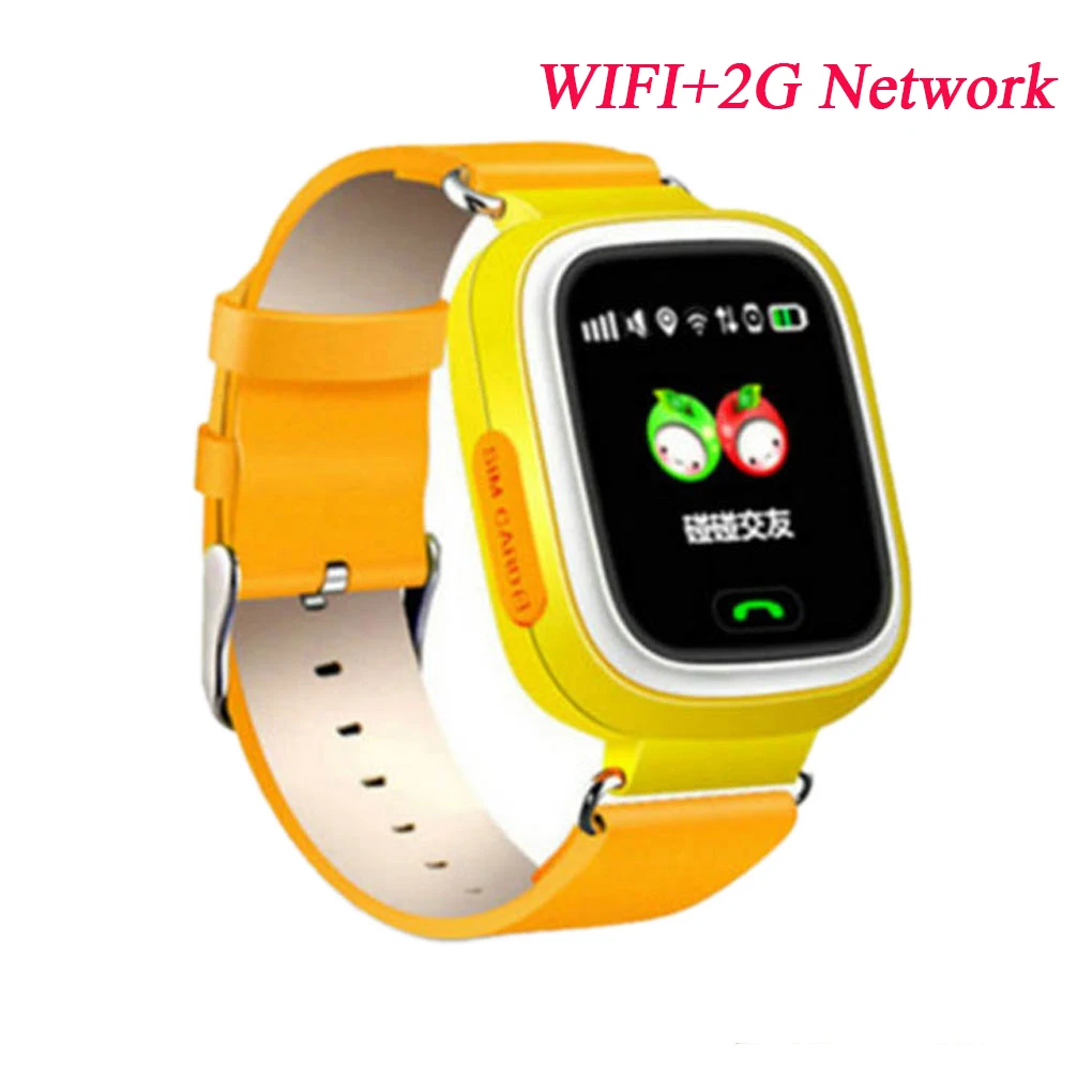Orange 2g wifi Q90 gps Wi-Fi сенсорный экран gps детские анти-потери наручные часы SOS определение местоположения устройства трекер умные часы английская/Русская версия - Цвет: Orange 2g wifi