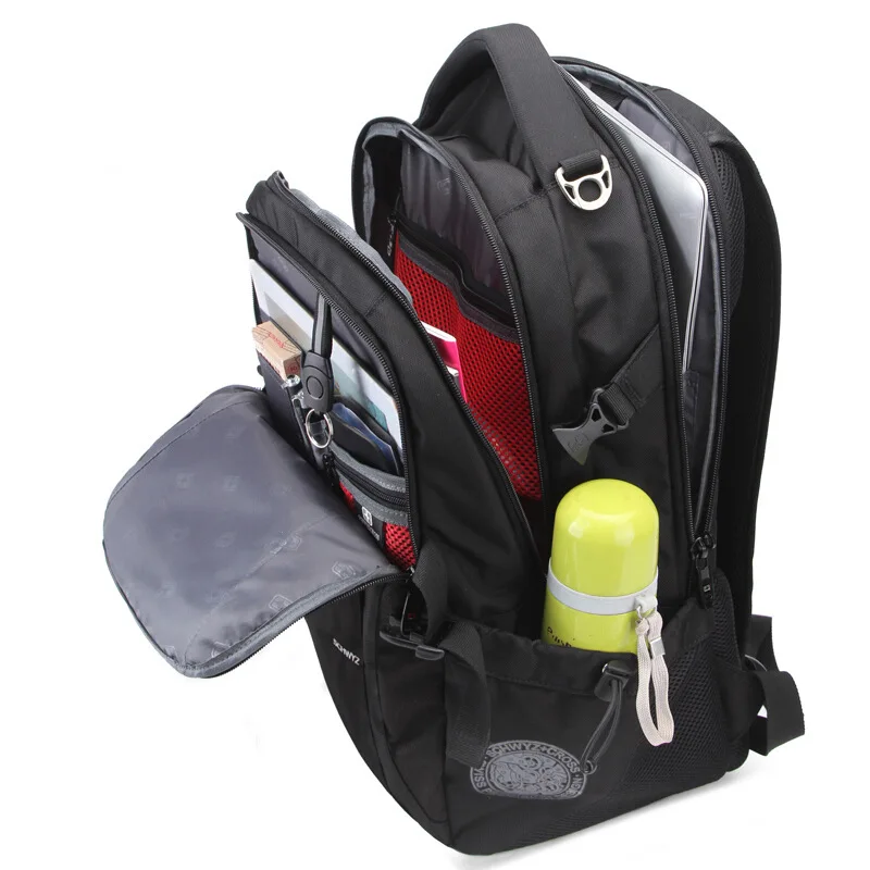 Мужской рюкзак черный водонепроницаемый для ноутбука модная спортивная