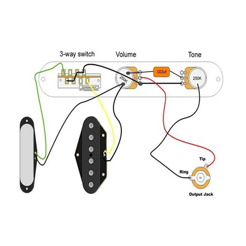 

Mounchain 3 Way Prewired Control Plate Bridge Neck and Bridge Pickups Set for TL Musical Instrument Parts